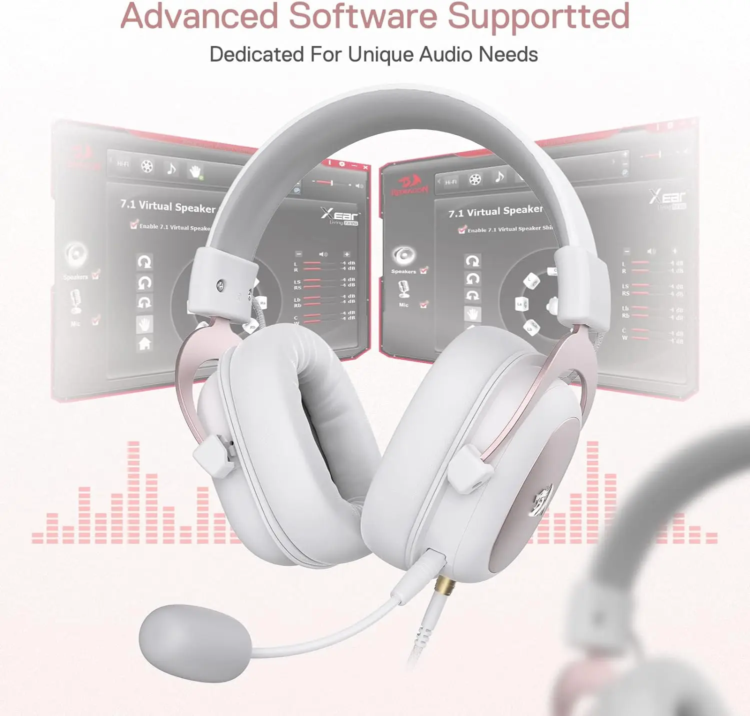 Redragon H510 Zeus White Wired Gaming Headset - Image 6