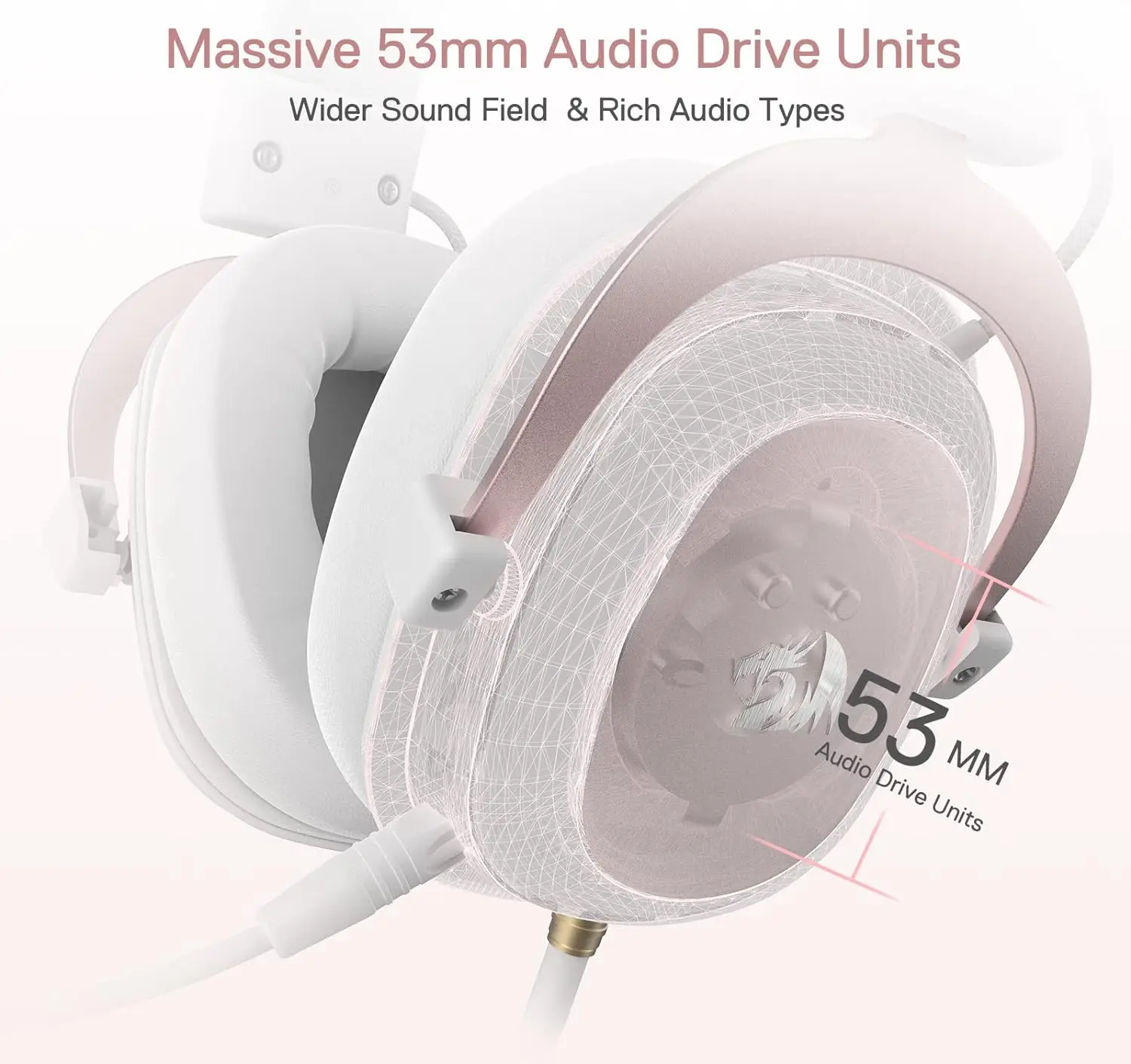 Redragon H510 Zeus White Wired Gaming Headset - Image 4